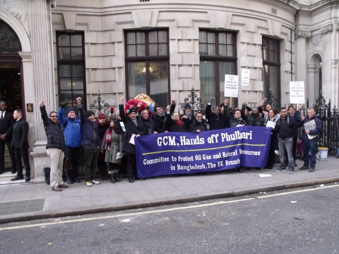 Protesters pledge GCM will be de-listed from London AIM soon. Photo: P V Dudman